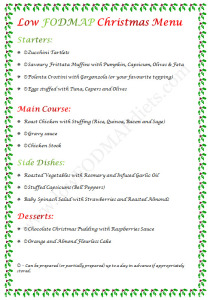 Low FODMAP Christmas Menu