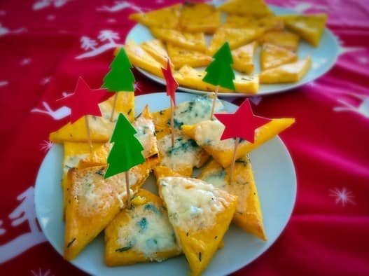 Polenta Crostini with Gorgonzola