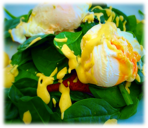 Eggs Benedict with Hollandaise Sauce and Spinach