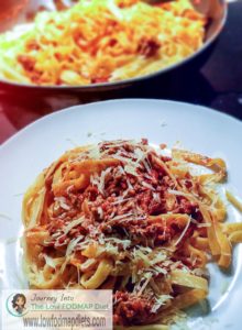 Low FODMAP Pasta with Bolognese Sauce